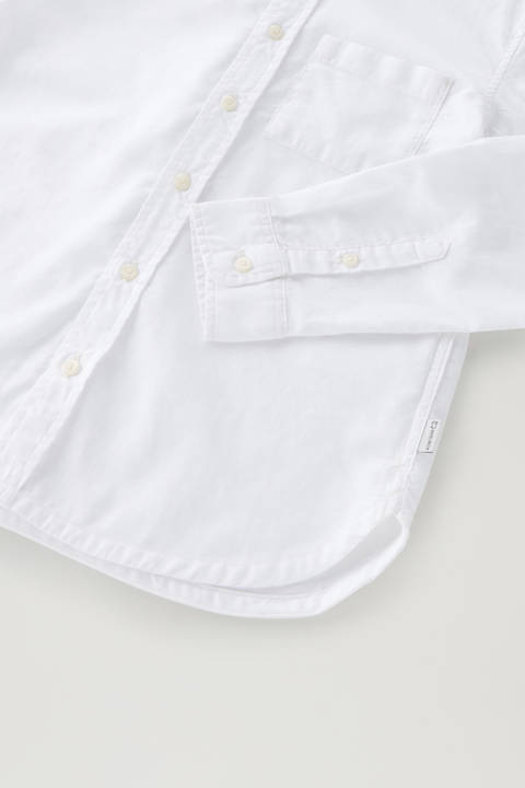 Chemise pour garçon en lin et coton mélangés Blanc photo 2 | Woolrich