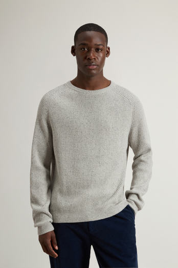 Wool-Blend Crewneck Sweater Gray | Woolrich