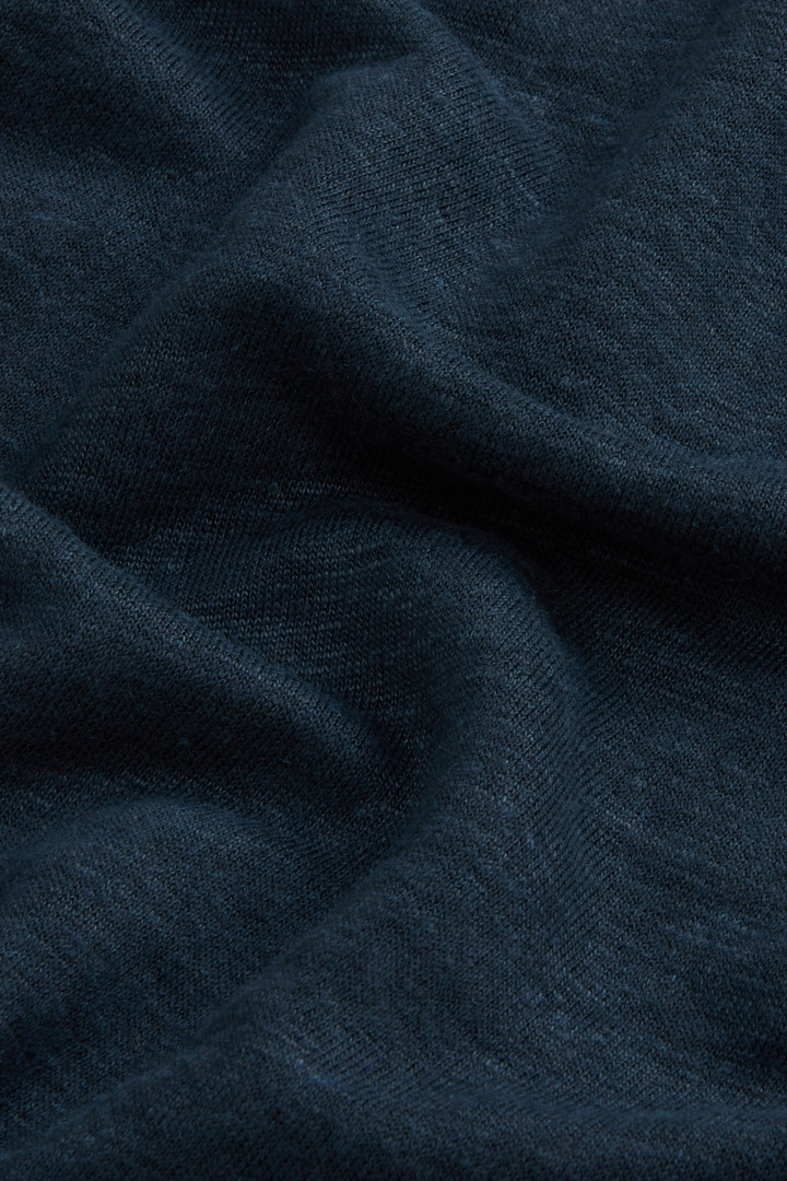 T-shirt en pur lin avec logo brodé Bleu photo 7 | Woolrich