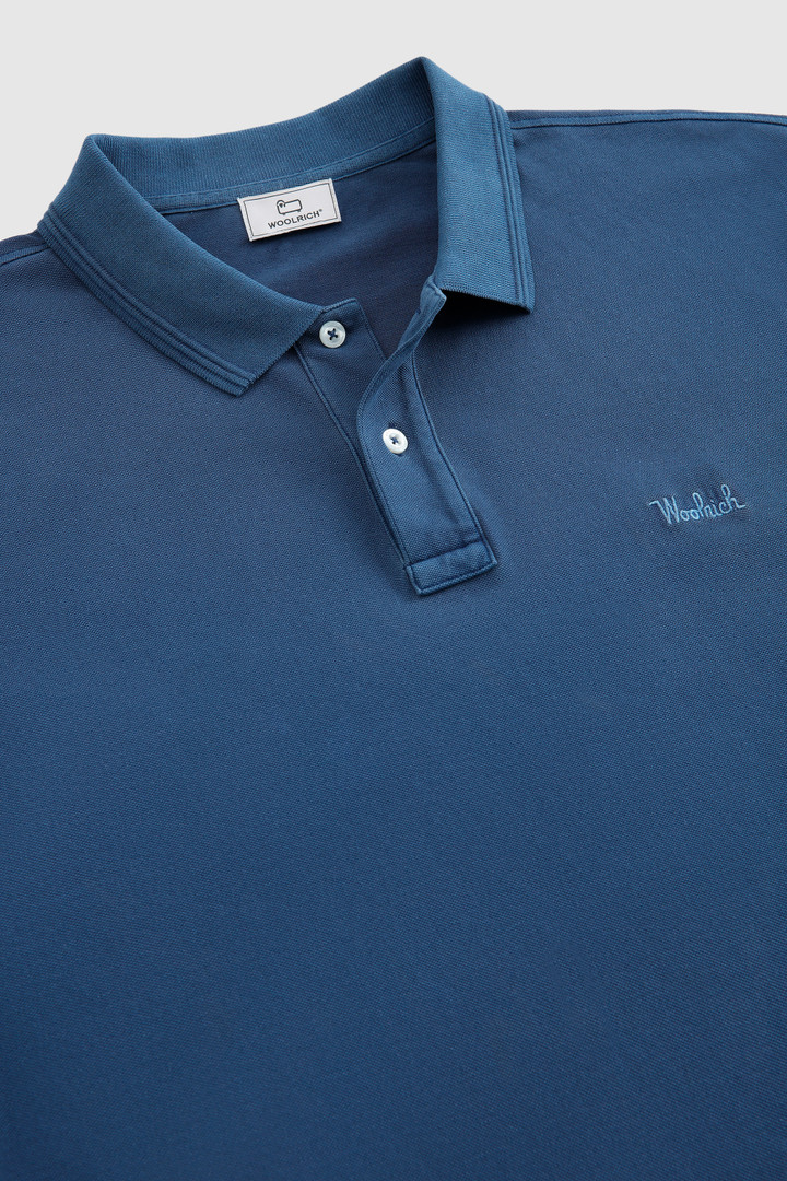 Polo Mackinack en piqué de coton teint en pièce bleu photo 5 | Woolrich