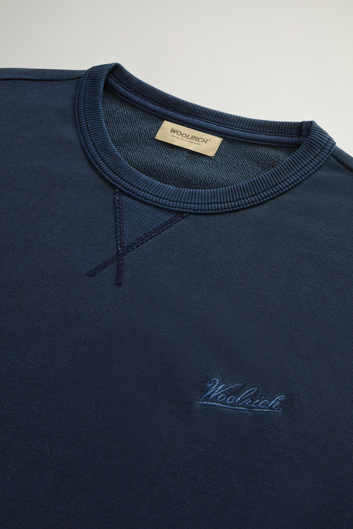 Garment-Dyed Crewneck Sweatshirt in Light Pure Cotton Blue photo 6 | Woolrich