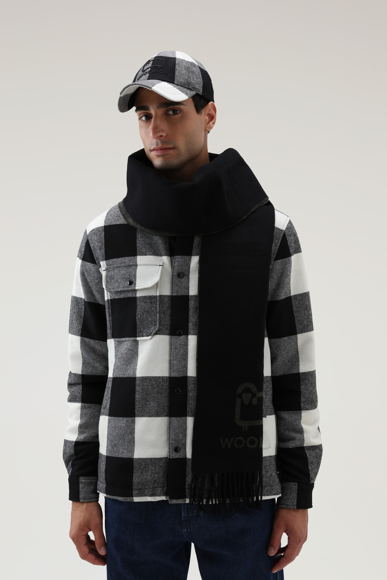 Brushed Cotton Bicolor Scarf Black photo 4 | Woolrich