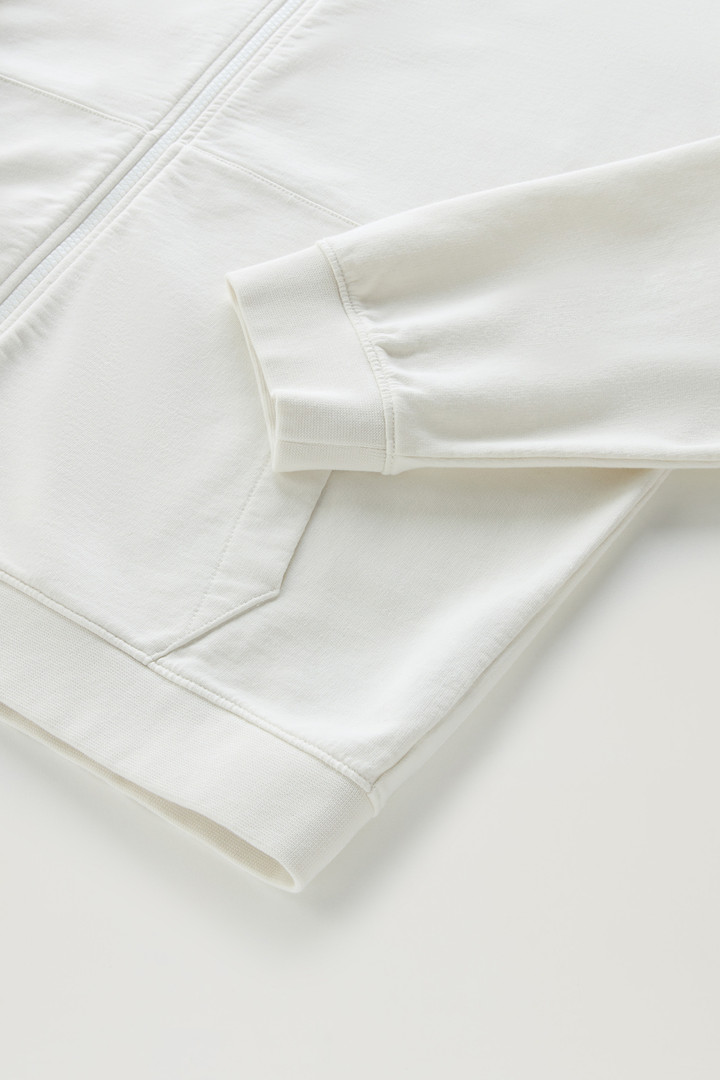 Sweatshirt van puur katoen met rits en hoge kraag Wit photo 8 | Woolrich