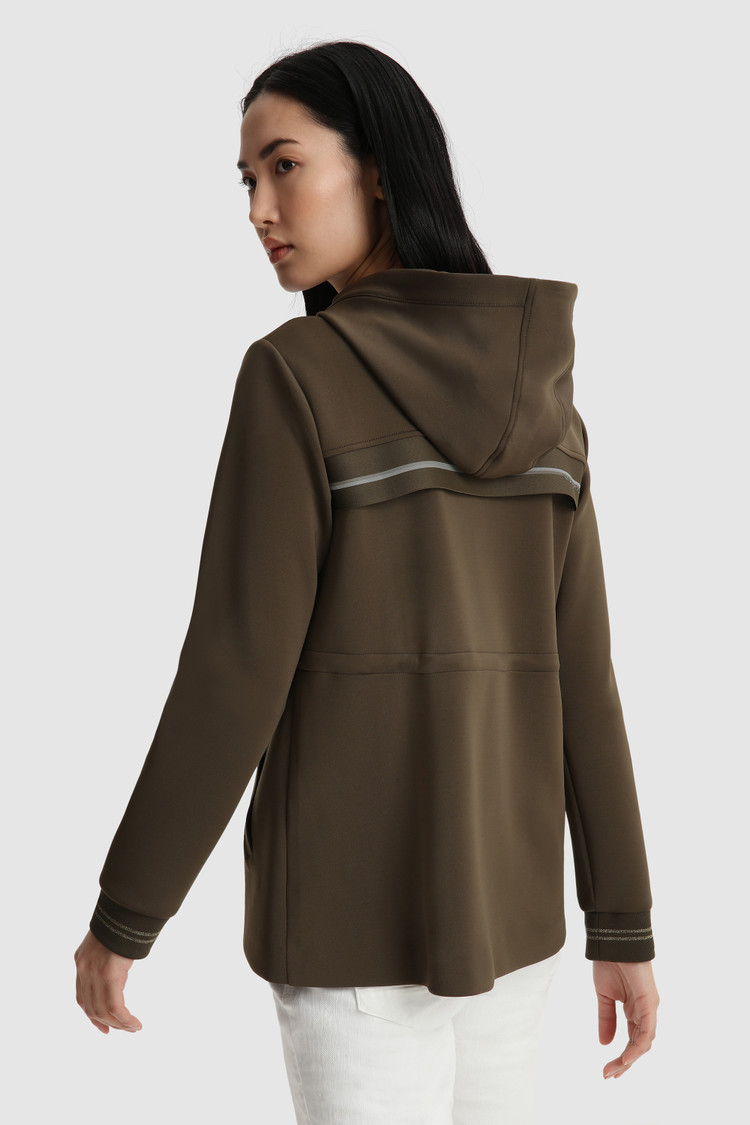 Stretch cotton full-zip Hoodie