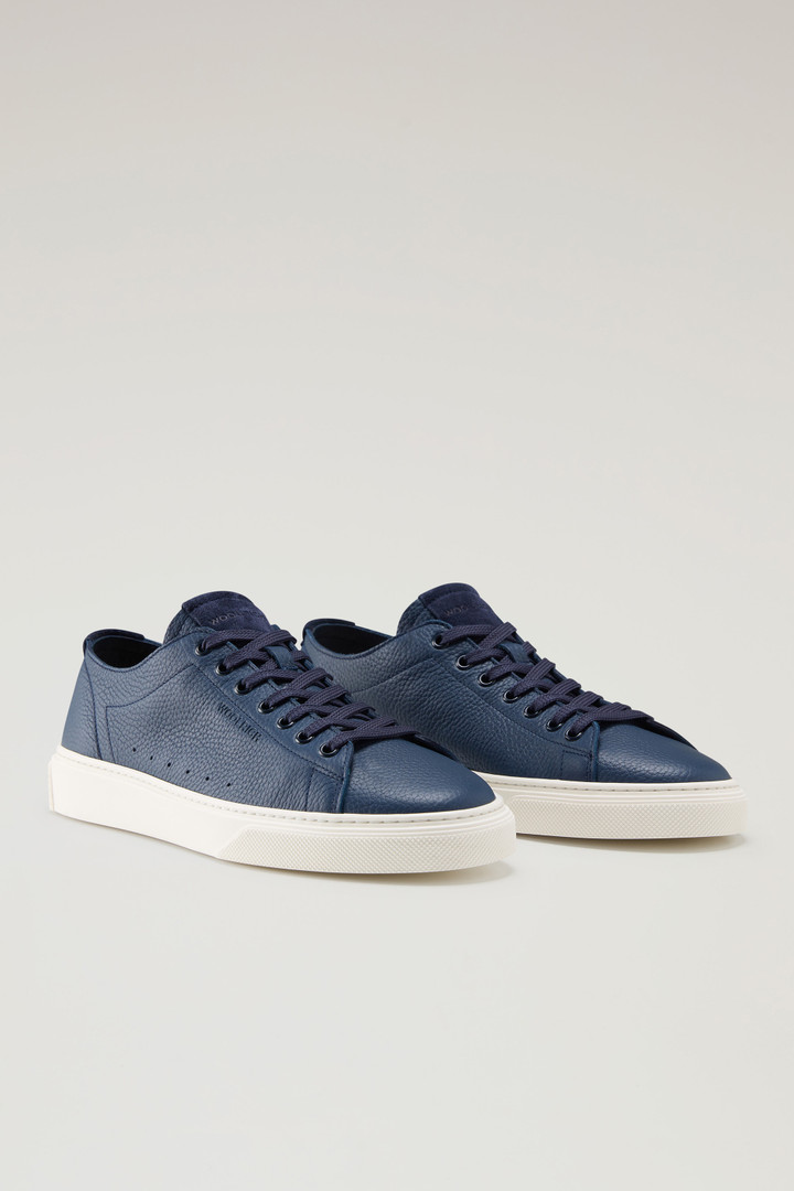 Cloud Court Sneakers in Tumbled Leather Blue photo 2 | Woolrich