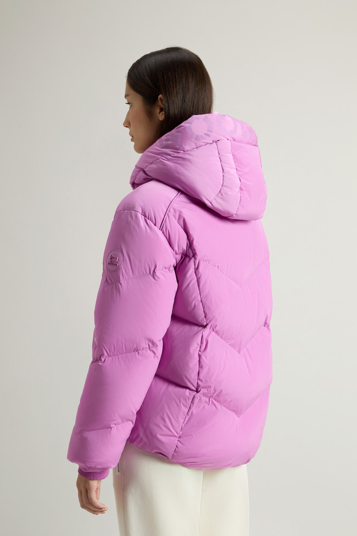 Short Alsea Down Jacket in Stretch Nylon with Detachable Hood Pink photo 3 | Woolrich