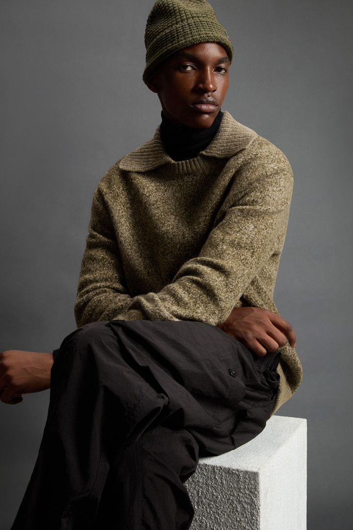 Sweater in Pure Virgin Wool with Jacquard Detailing by Todd Snyder Green photo 4 | Woolrich