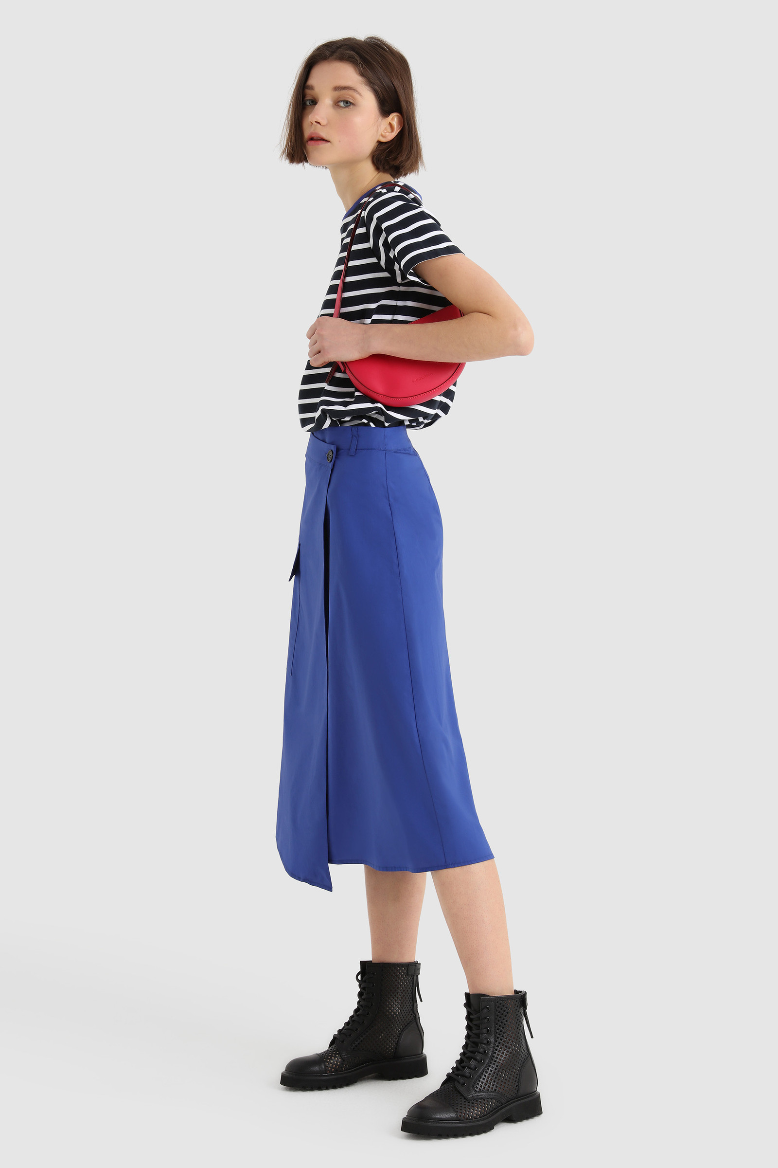 Wickelrock aus reiner Baumwollpopeline blau photo 2 | Woolrich