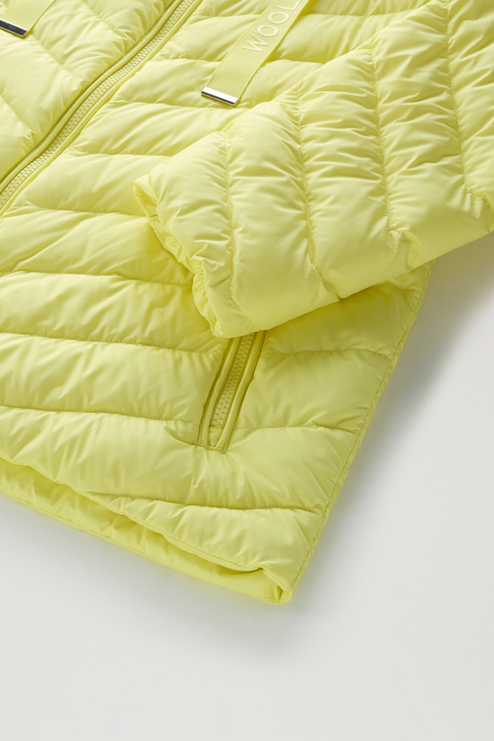 Microfibre Jacket with Chevron Quilting and Hood Yellow photo 8 | Woolrich