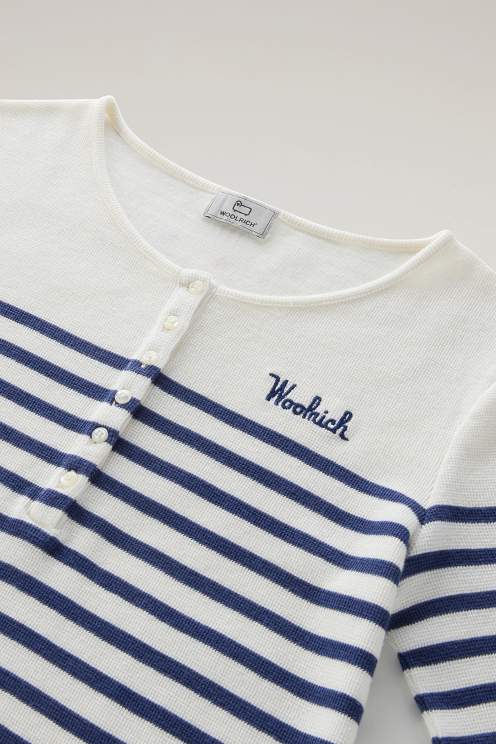 Seraph T-Shirt in Pure Striped Cotton Blue photo 6 | Woolrich