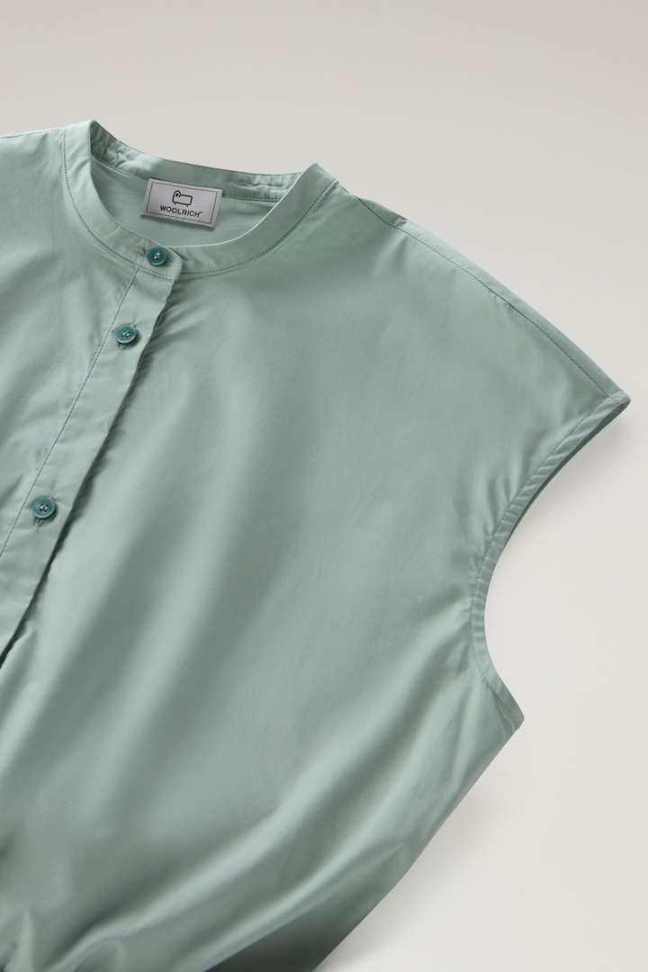 Kleid aus reiner Baumwollpopeline mit Rüschen Grün photo 2 | Woolrich