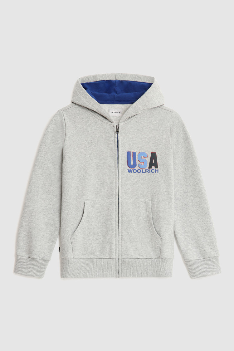 Felpa full-zip USA con cappuccio