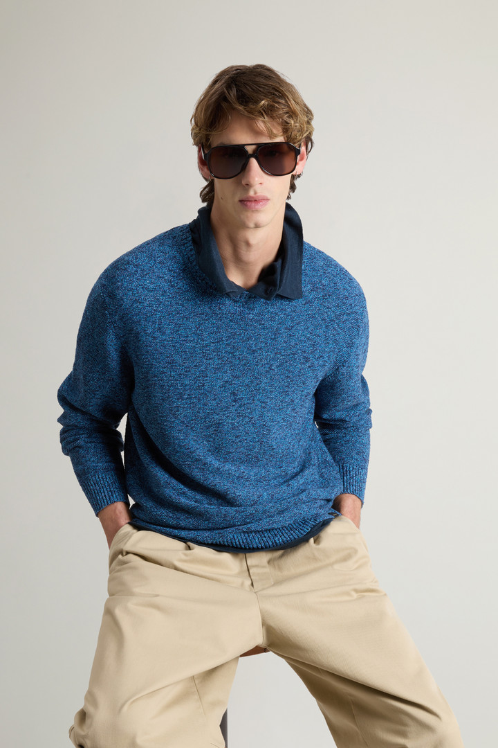 Crewneck Cotton-Blend Sweater Blue photo 4 | Woolrich