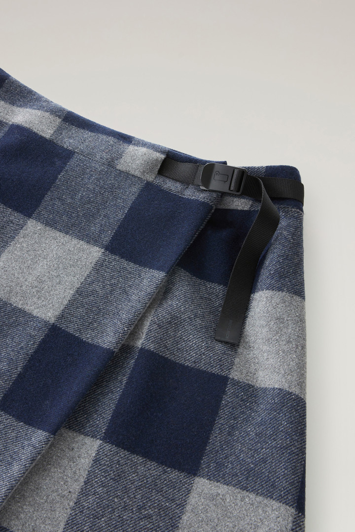 Check Shirt in Italian Wool Blend Blue photo 2 | Woolrich