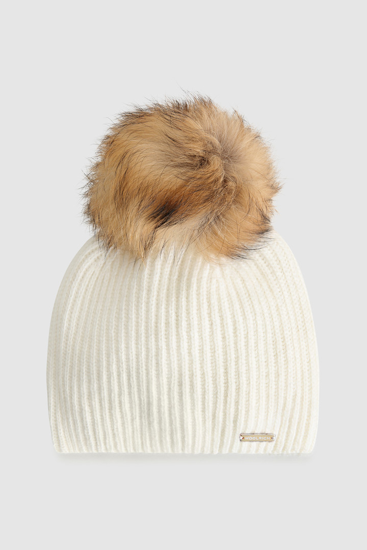 Girl's SerenityBeanie in mixed cashmere and pompom