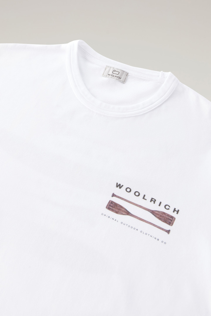 T-shirt en pur coton avec impression au dos Blanc photo 2 | Woolrich