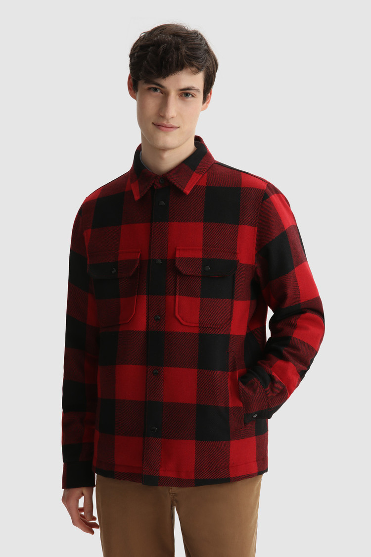 Chemise matelassée Alaskan à carreaux en laine italienne recyclée