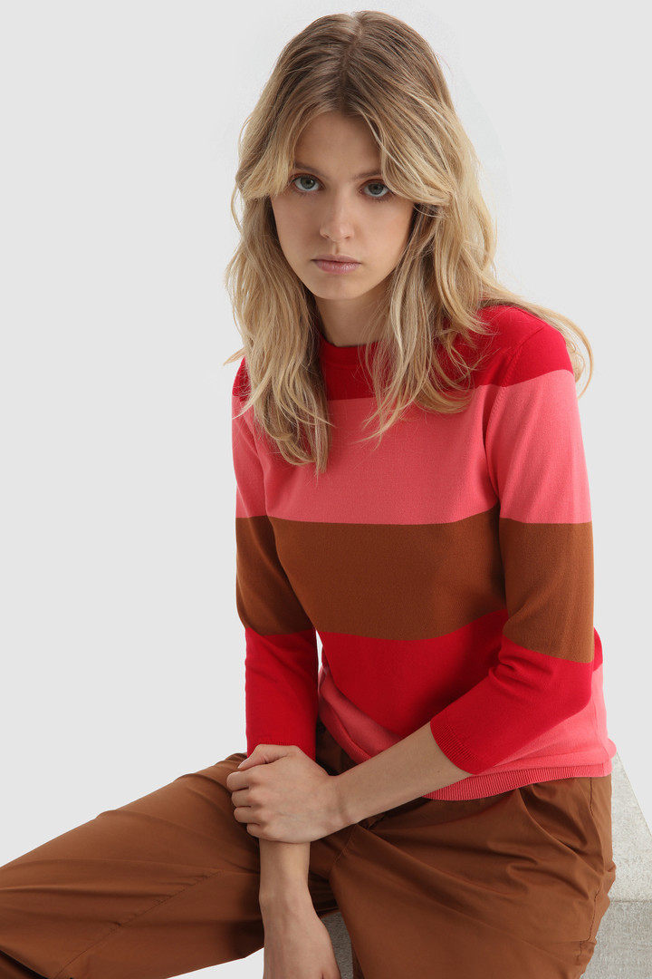 Jersey de cuello redondo con manga 3/4 rojo photo 2 | Woolrich