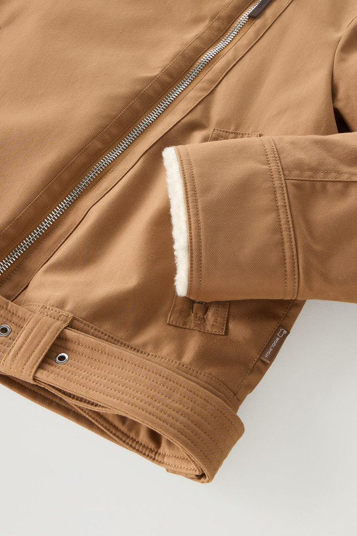 Aviator Jacket with collar in Sherpa Wool Blend Brown photo 4 | Woolrich
