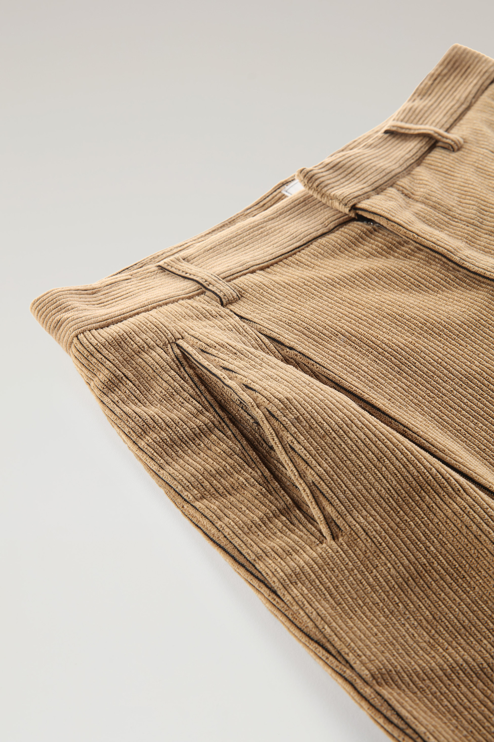 Soft Corduroy Pleated Pants - Women - Beige