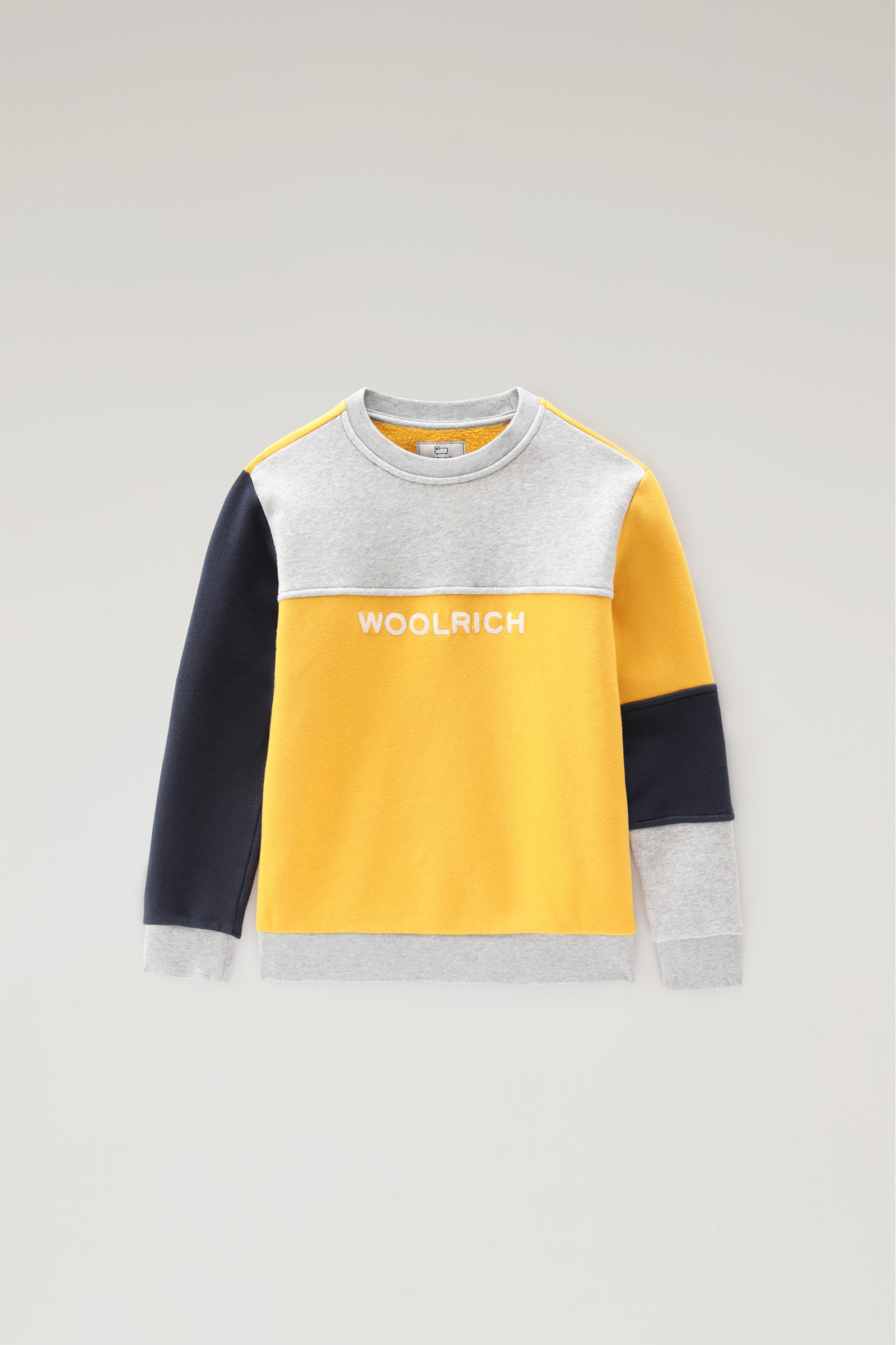 Color-Block Sweatshirt van puur katoen voor jongens geel | Woolrich