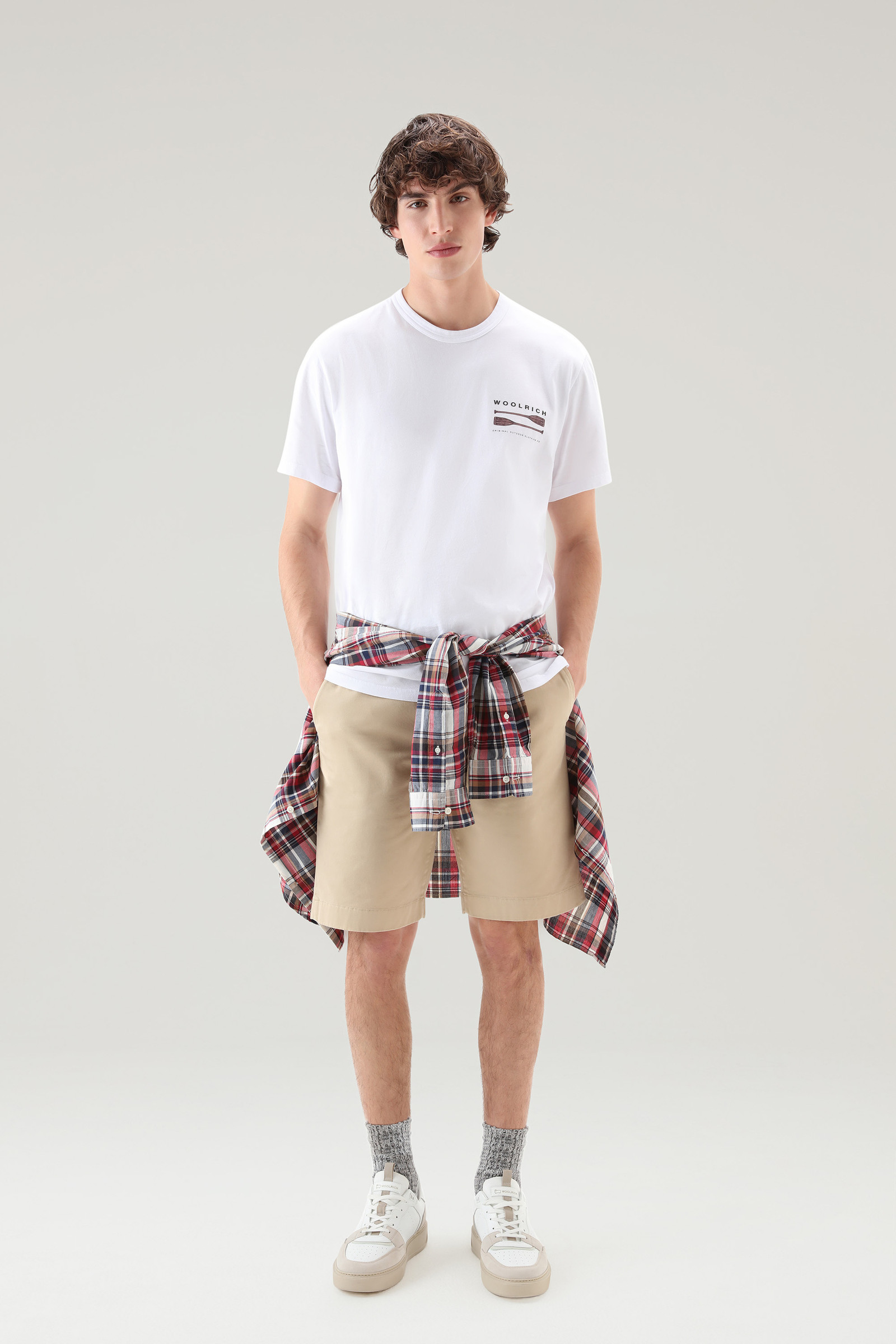 Lakeside T-shirt in Pure Cotton Jersey with Back Print White photo 2 | Woolrich