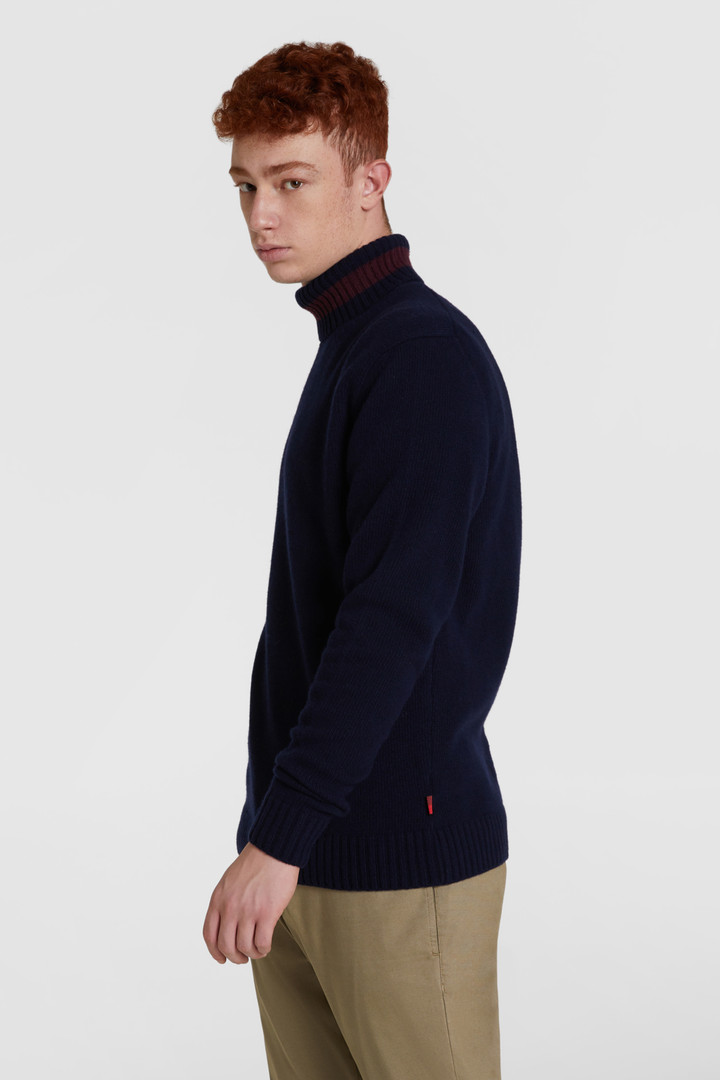Maglione color-block collo alto in lana