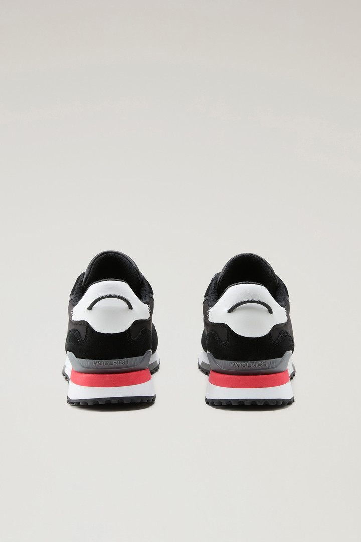 Suède Retro Sneakers met nylondetails Zwart photo 3 | Woolrich