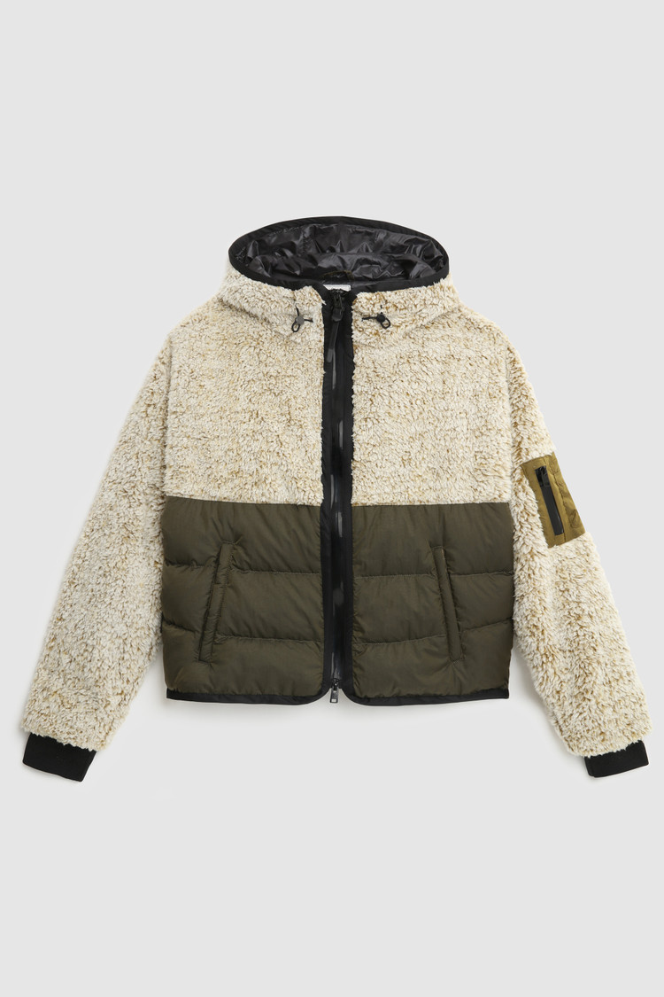 Hoody van fleece en nylon