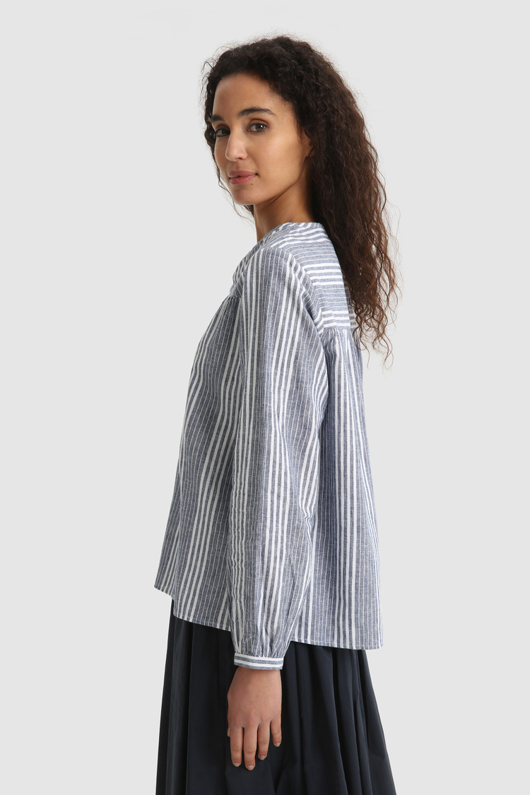 Blouse van katoen-linnenmix