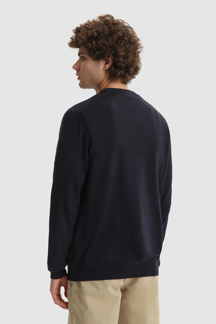 Cotton linen crew neck