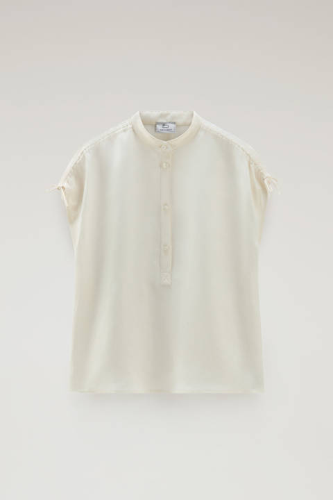 Blusa de mezcla de lino Blanco photo 2 | Woolrich