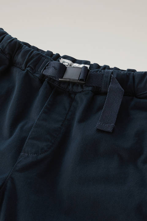 Pantalon pour garçon teint en pièce en coton élastique Bleu photo 2 | Woolrich