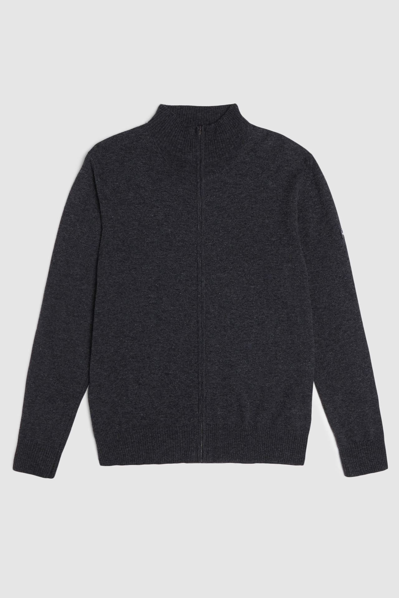 Wollstrickjacke mit Reißverschluss