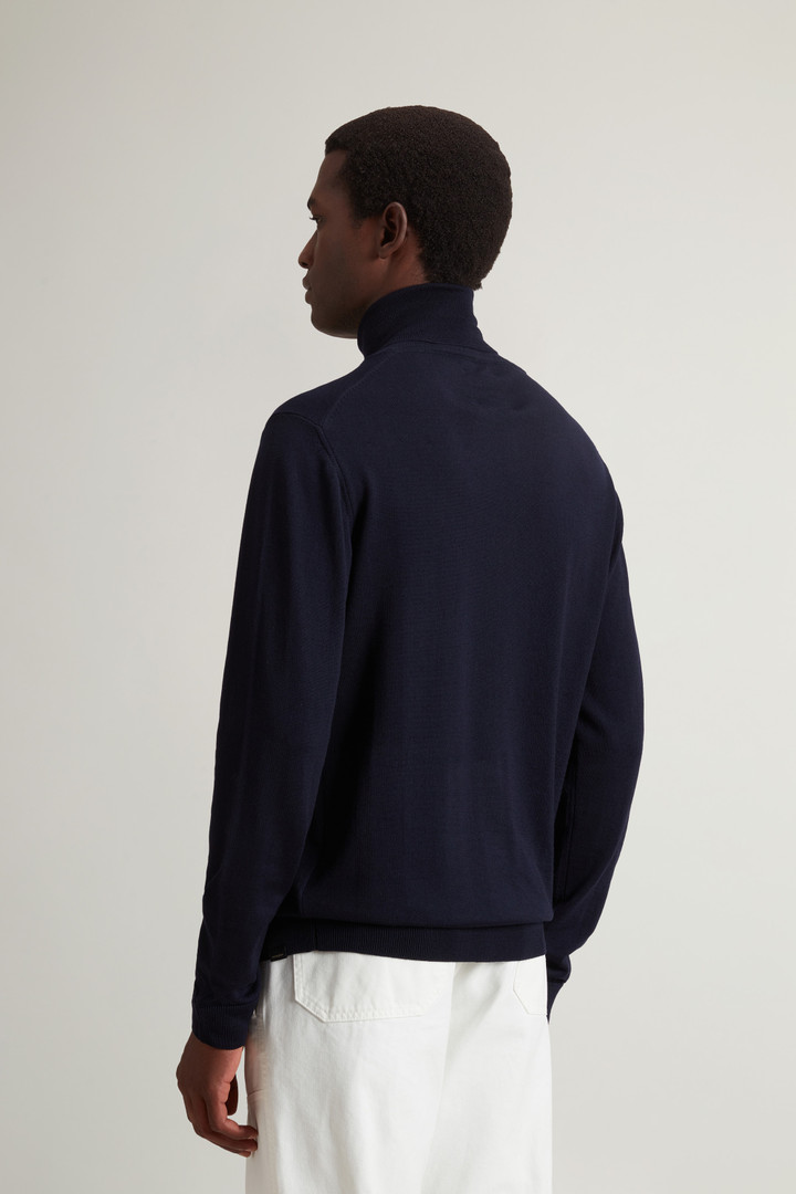 Turtleneck Sweater in Pure Merino Virgin Wool Blue photo 3 | Woolrich