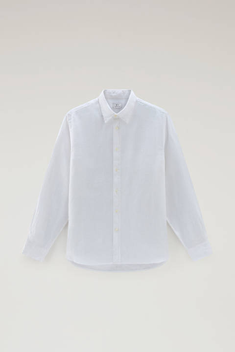 Camisa de puro lino teñida en prenda Blanco photo 2 | Woolrich