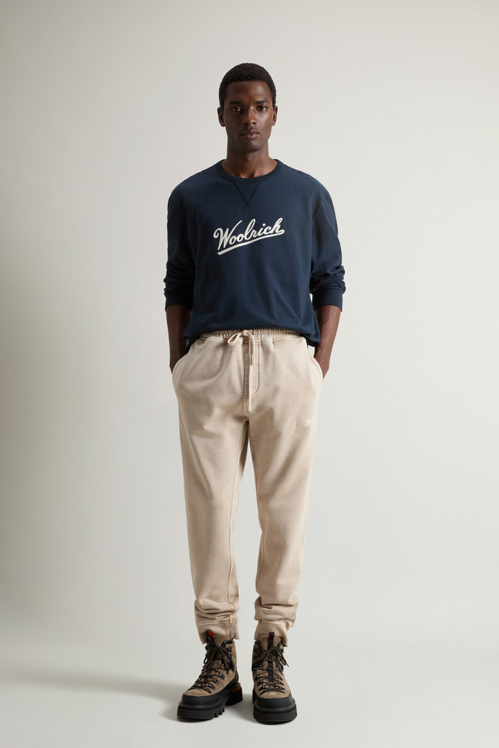 Garment-Dyed Pants in Pure Cotton Fleece Beige photo 1 | Woolrich