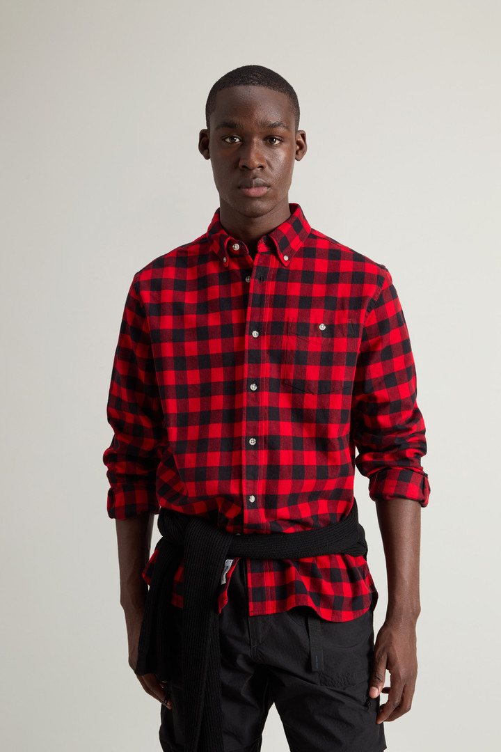 Chemise Traditional à carreaux en flanelle Rouge photo 4 | Woolrich