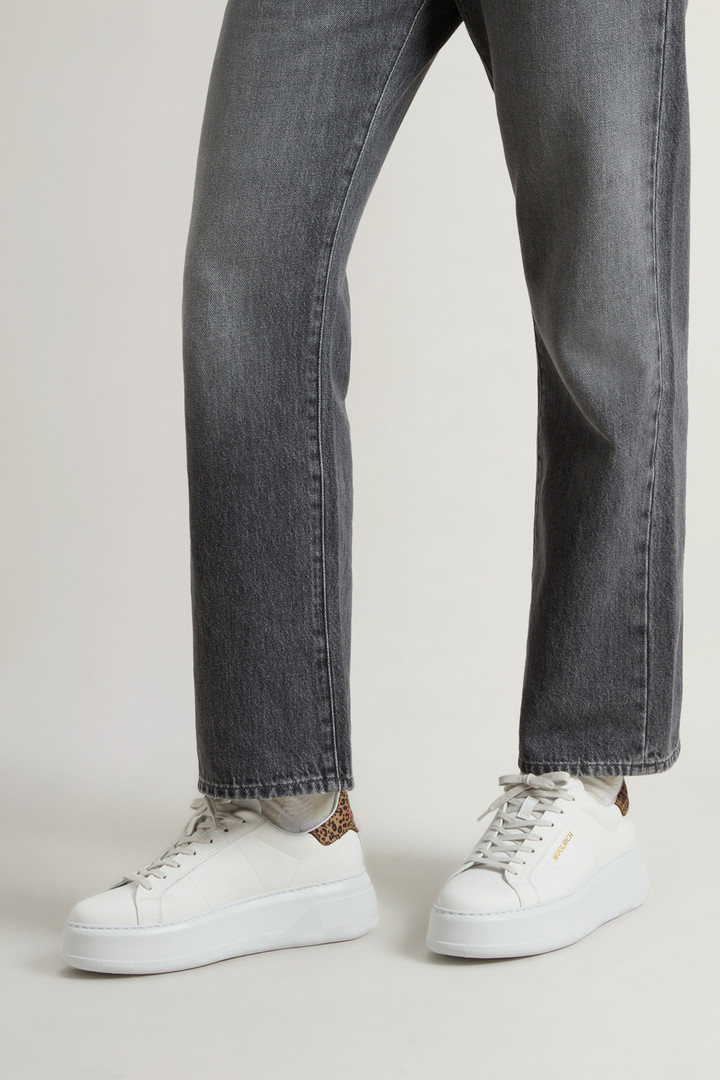 Chunky Court Sneakers in Leather White photo 6 | Woolrich