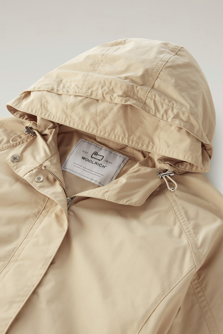 Long Summer Parka in Urban Touch Fabric with Hood Beige photo 6 | Woolrich