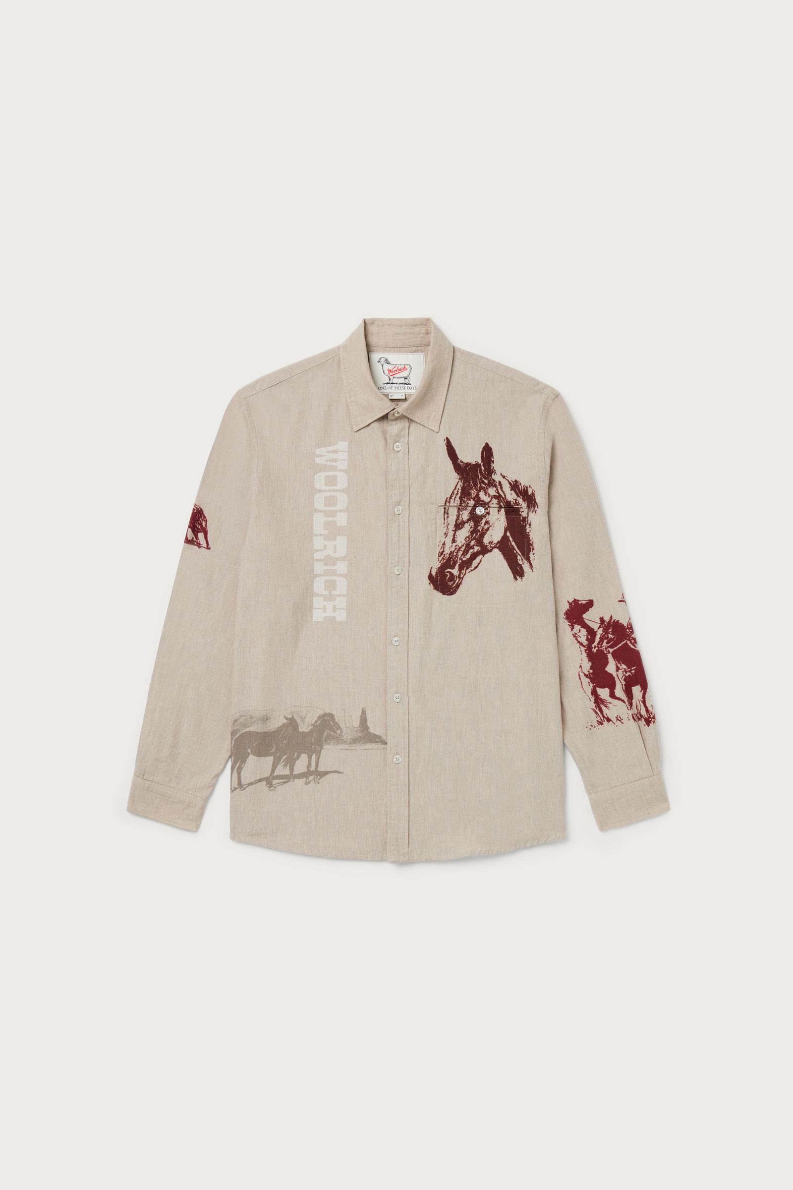 Flanellen overhemd met westernprint - One of These Days / Woolrich wit photo 4 | Woolrich