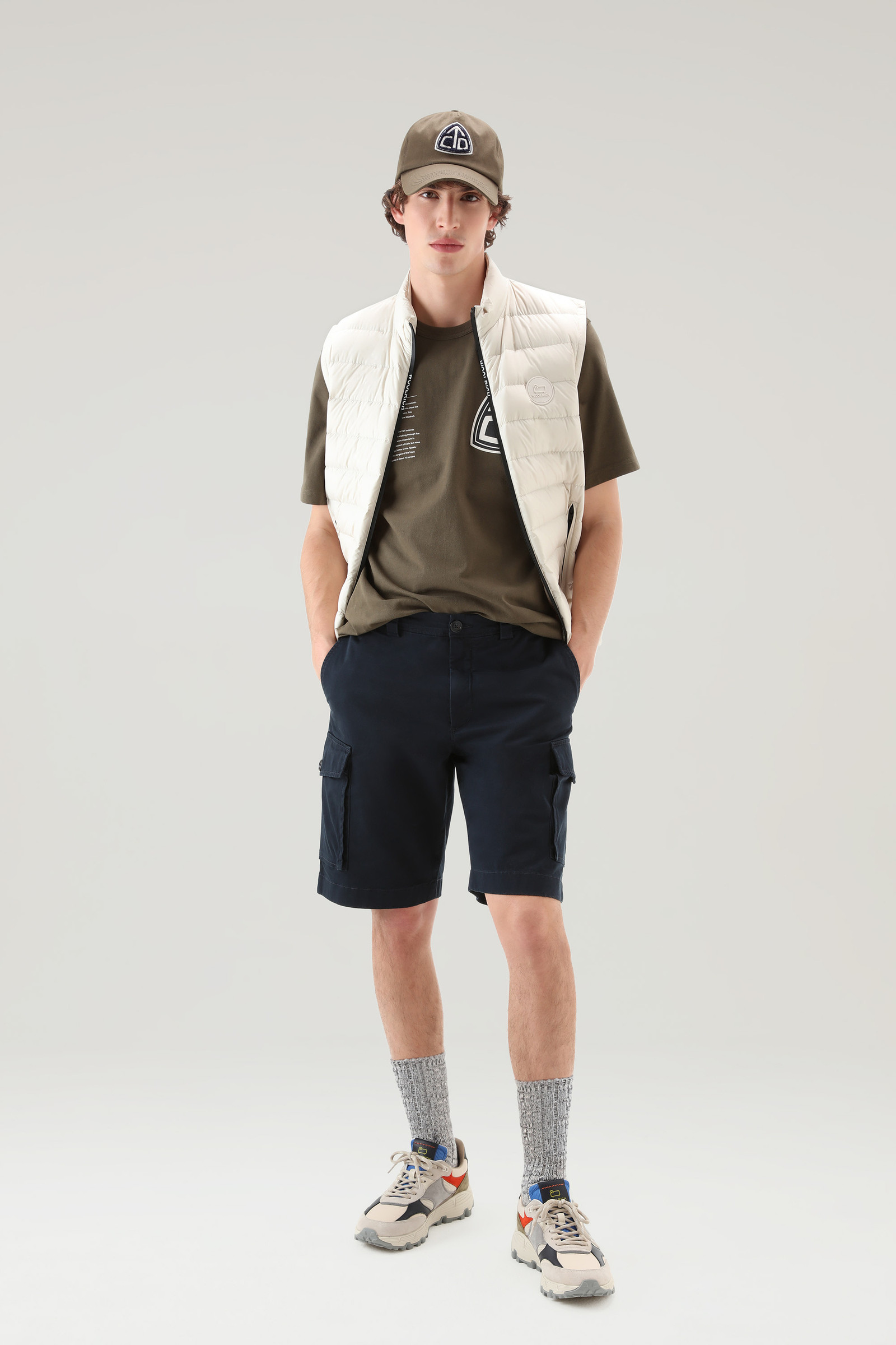 Garment-Dyed Cargo Shorts Blue photo 2 | Woolrich