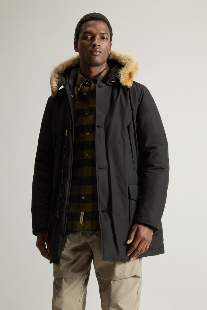Arctic Parka in Ramar Cloth with Detachable Fur Trim Black photo 5 | Woolrich