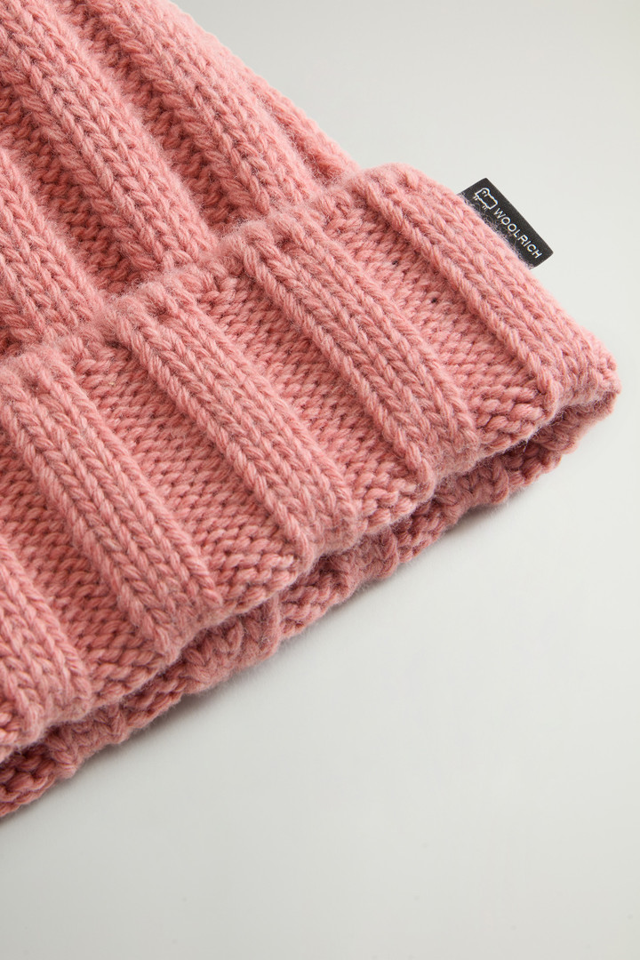 Beanie voor meiden van zuivere scheerwol met kasjmieren pompom Roze photo 3 | Woolrich