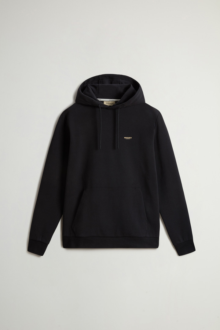 Hooded Sweatshirt in Cotton-Blend Interlock Black photo 5 | Woolrich