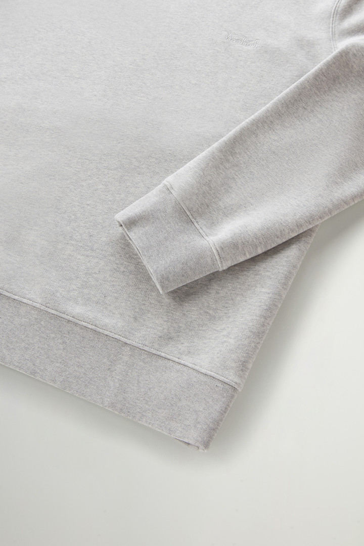 Crewneck Cotton Fleece Sweatshirt with Embroidered Logo Gray photo 7 | Woolrich