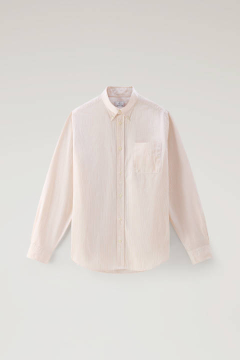 Camicia a righe in misto lino e cotone Beige photo 2 | Woolrich