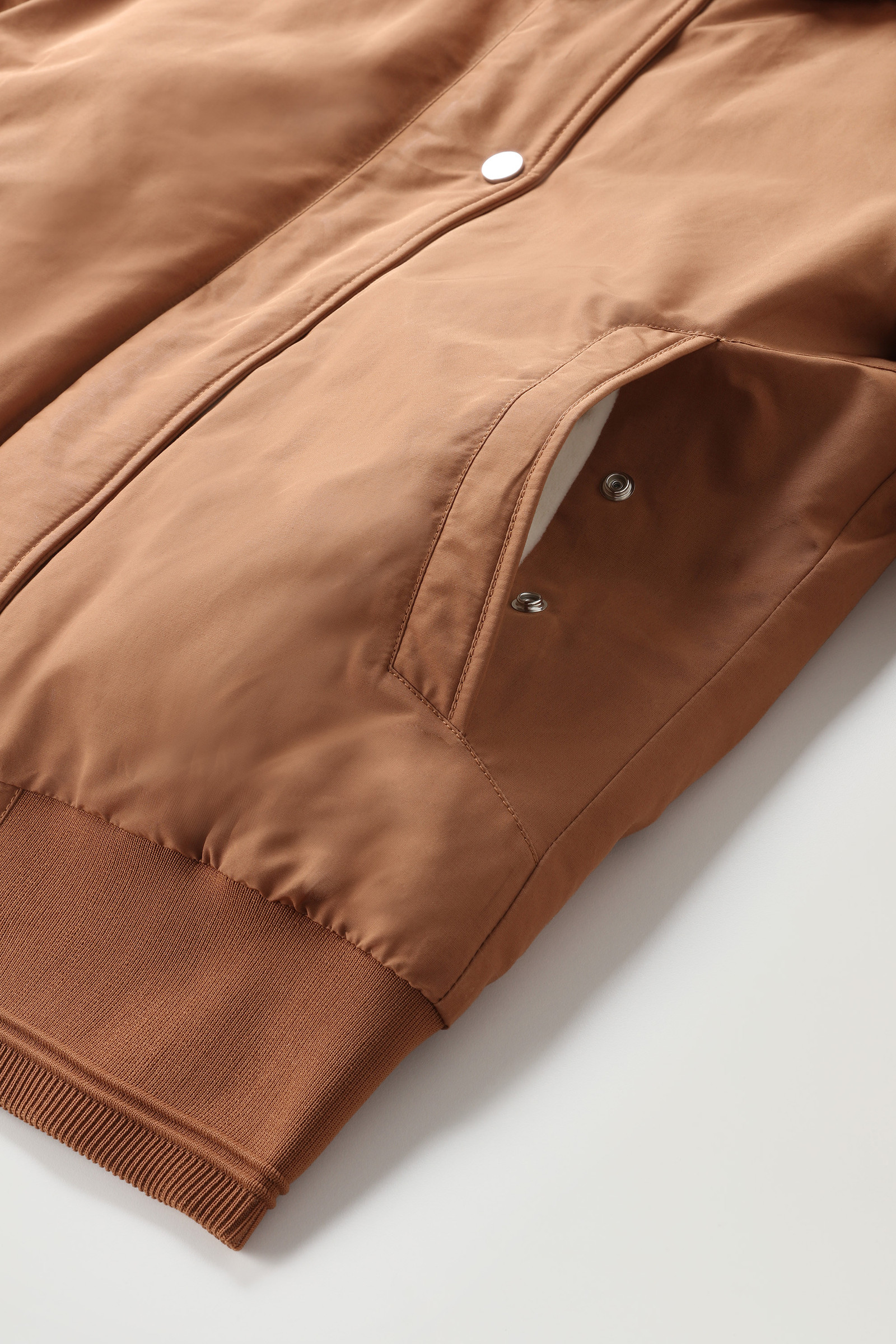 Weoka Bomber in Soft Ottoman Fabric Brown photo 8 | Woolrich