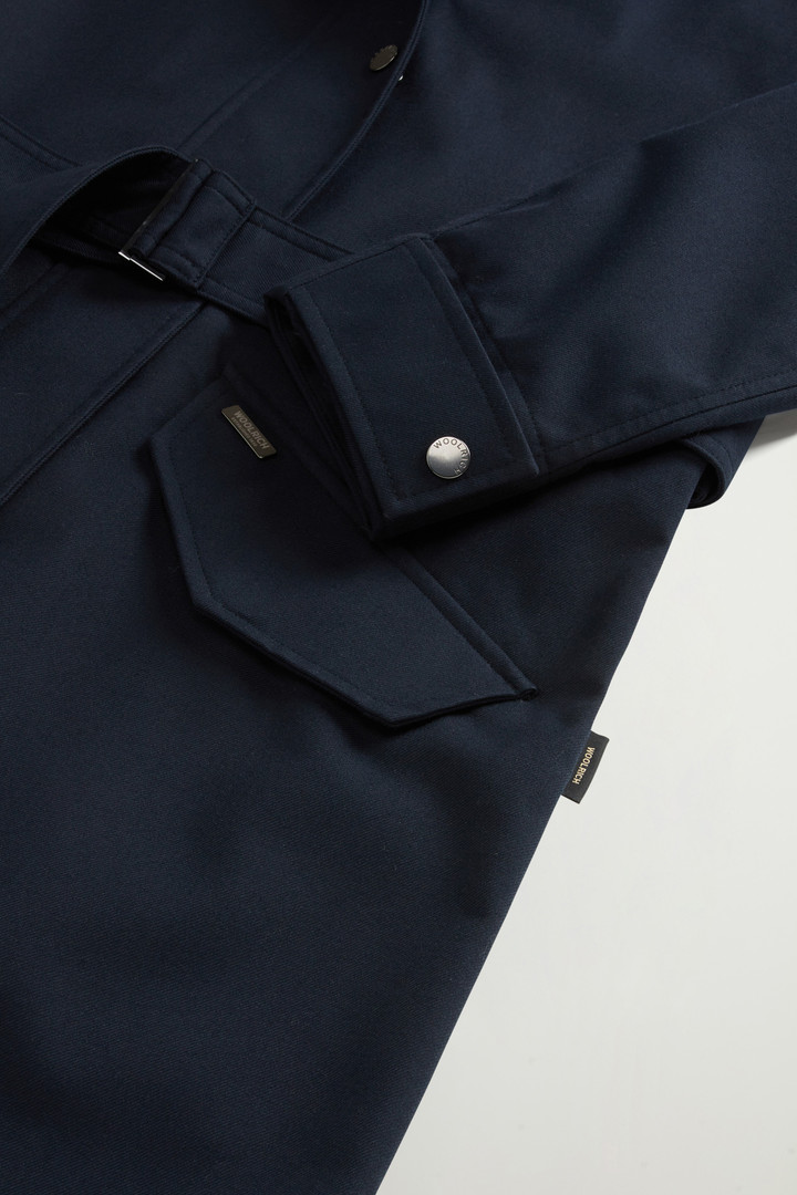 Yarn-Dyed Trench Coat in Three-Layer Fabric with Hood Blue photo 7 | Woolrich