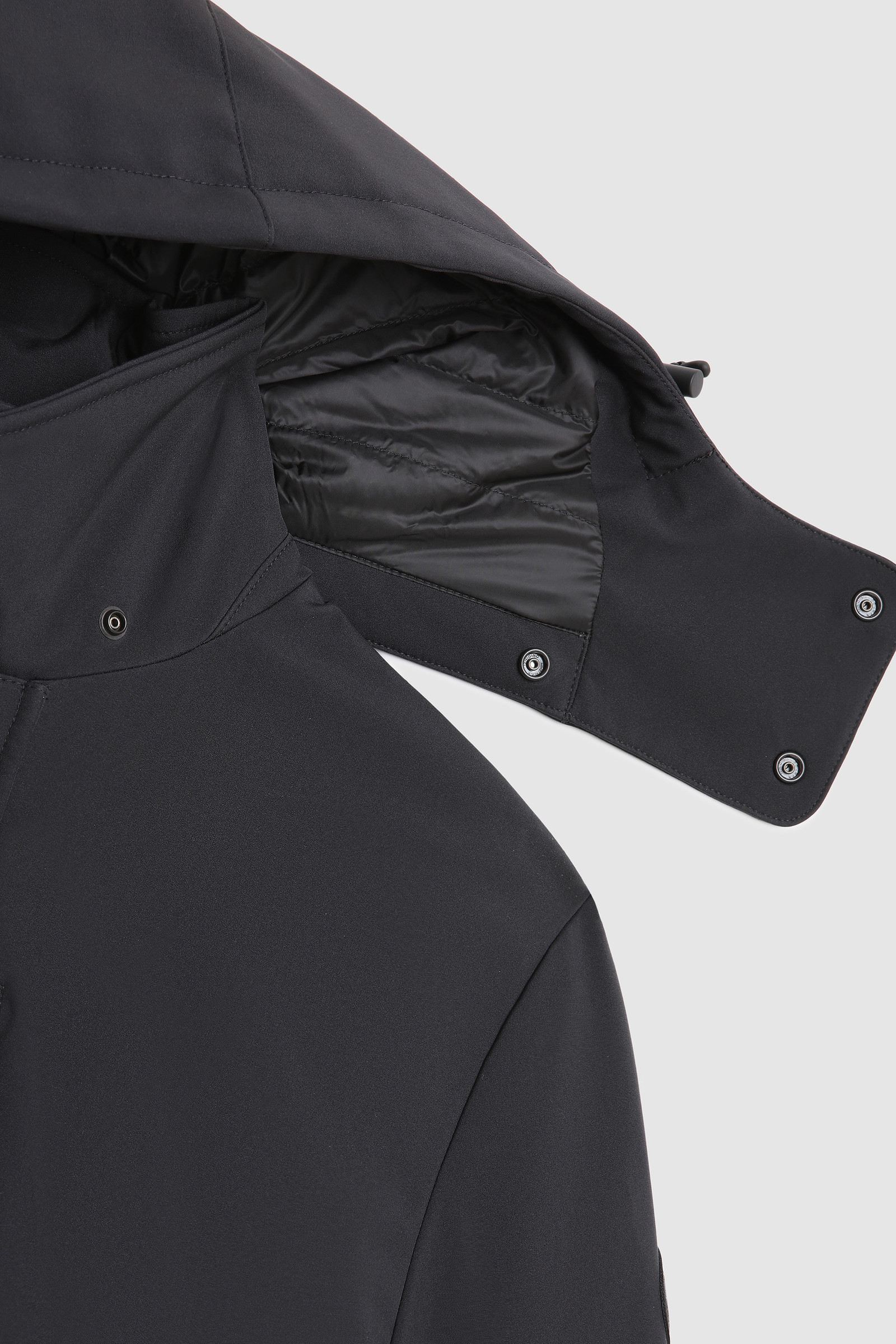 Barrow Mac Soft Shell jack met afneembare capuchon Zwart photo 8 | Woolrich